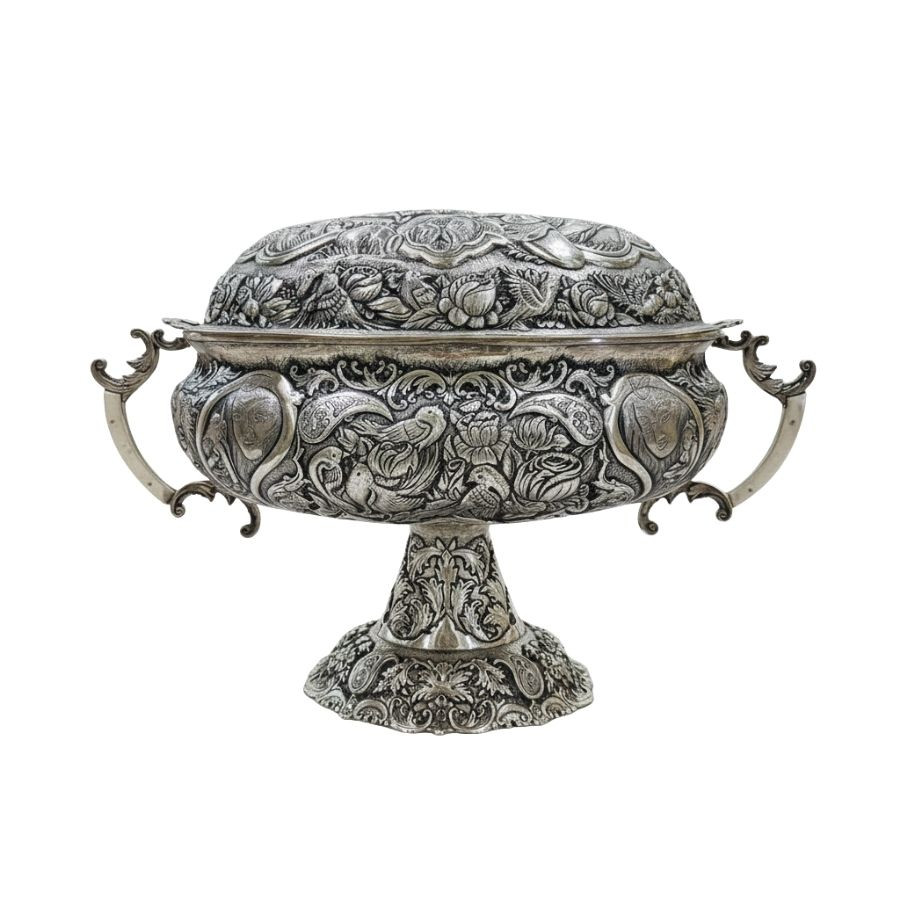 Silver fruit bowl